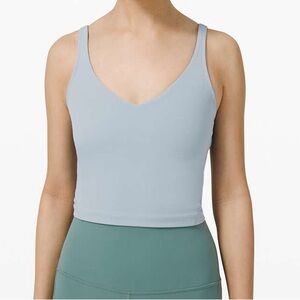 lululemon athletica Light Blue V-Neck Crop Tank